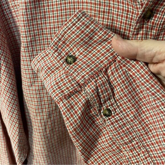 Vintage Men's Red Checkered Arkansas Razorback hogs button down shirt cotton Med - Picture 7 of 8